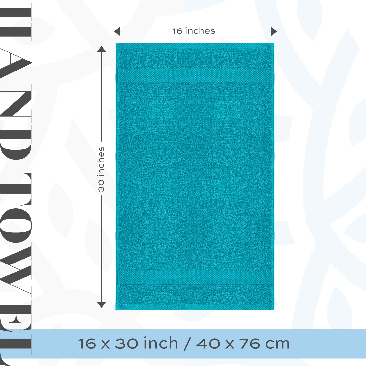 White Classic towel showing reinforced double-needle stitching for durability.