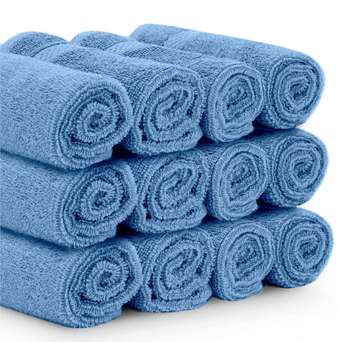 White Classic washcloth edge stitching highlights durability and long-lasting quality.