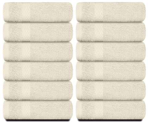 White Classic 12-pack hotel collection washcloths for spa-like bathroom refresh.