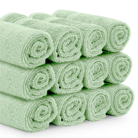White Classic hotel collection 12-pack for guest bathrooms and spa spaces.