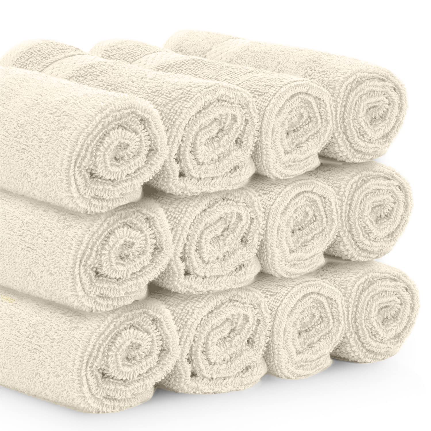 White Classic ivory cotton washcloth, soft and durable for daily routines.