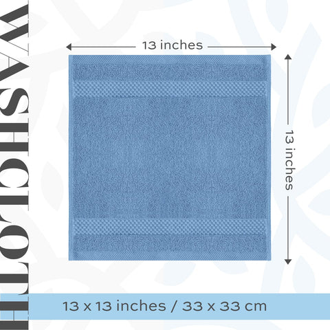 White Classic light-blue washcloth evokes spa-style bathroom decor.