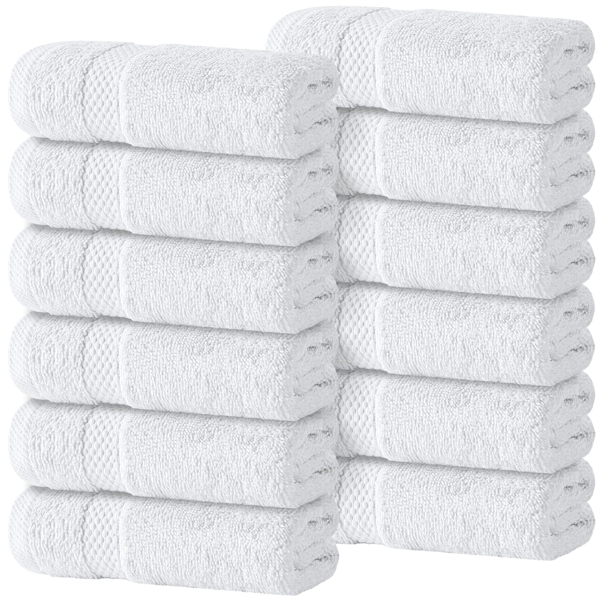 White Classic luxury cotton washcloth 13x13 inches for spa-like routines