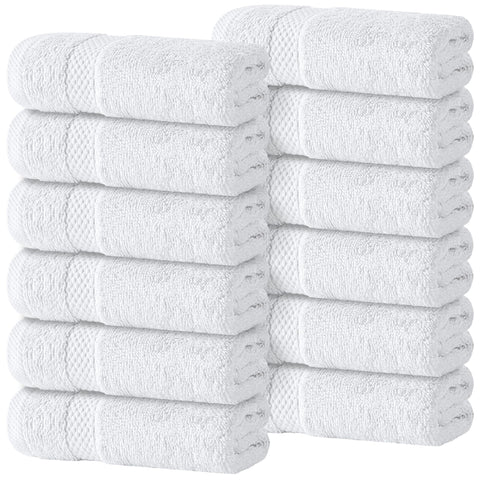 White Classic luxury cotton washcloth 13x13 inches for spa-like routines