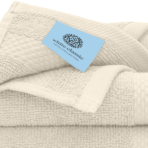 White Classic quick-dry, highly absorbent washcloth for post-shower use.