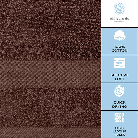 White Classic spa-ready towel set suitable for home bathrooms, poolsides, or salons.