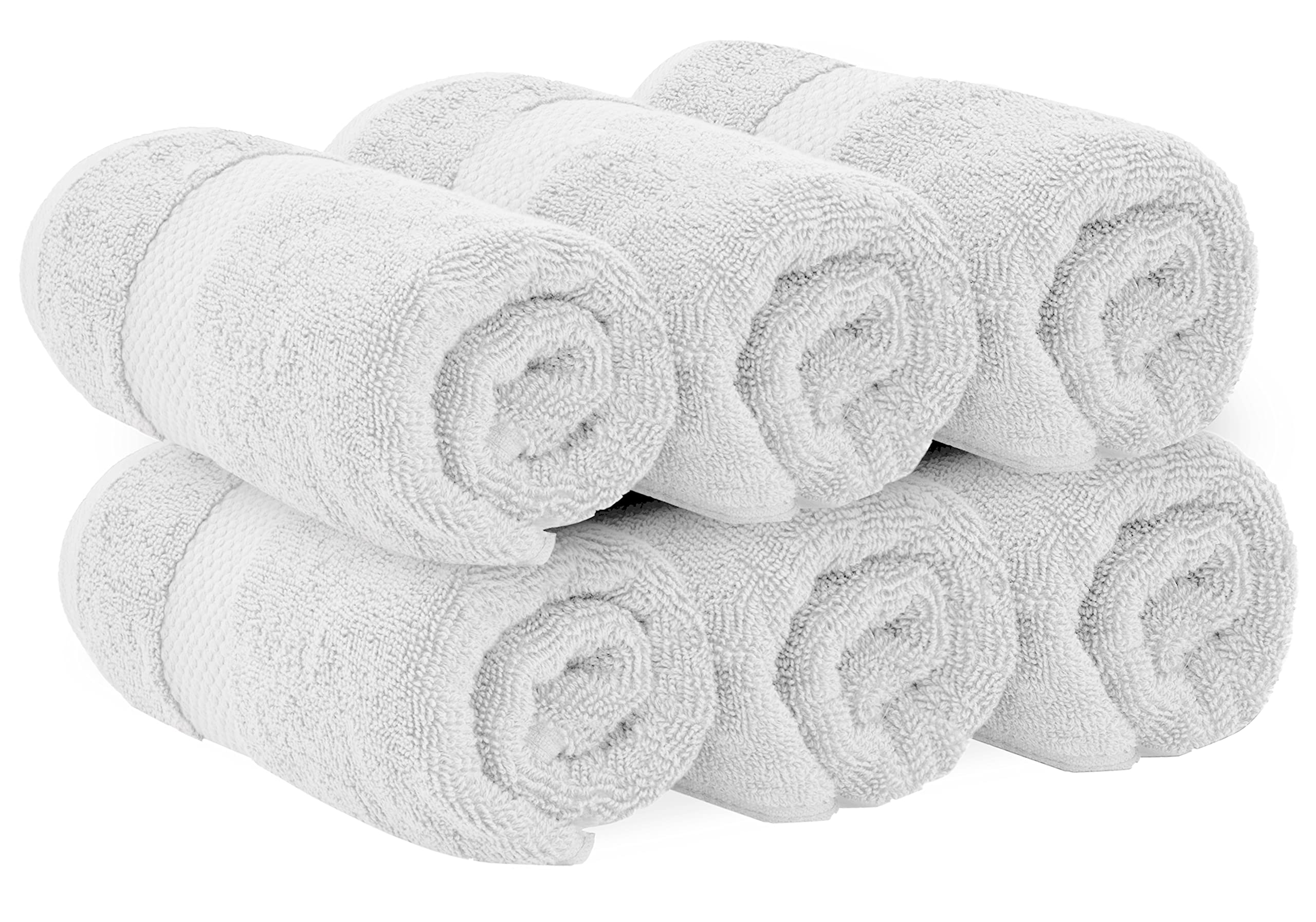 White Classic Turkish cotton hand towels soft texture close-up inviting everyday comfort.