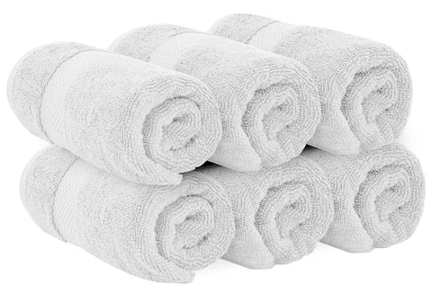 White Classic Turkish cotton hand towels soft texture close-up inviting everyday comfort.