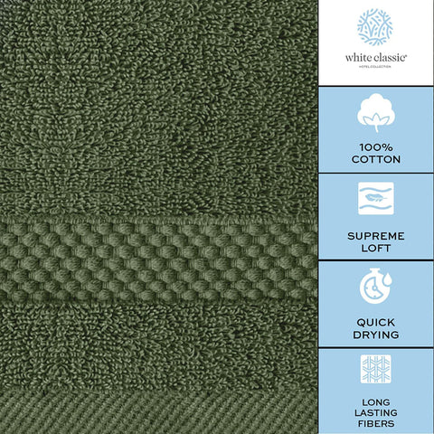White Classic washcloth care closeup, machine washable for easy maintenance