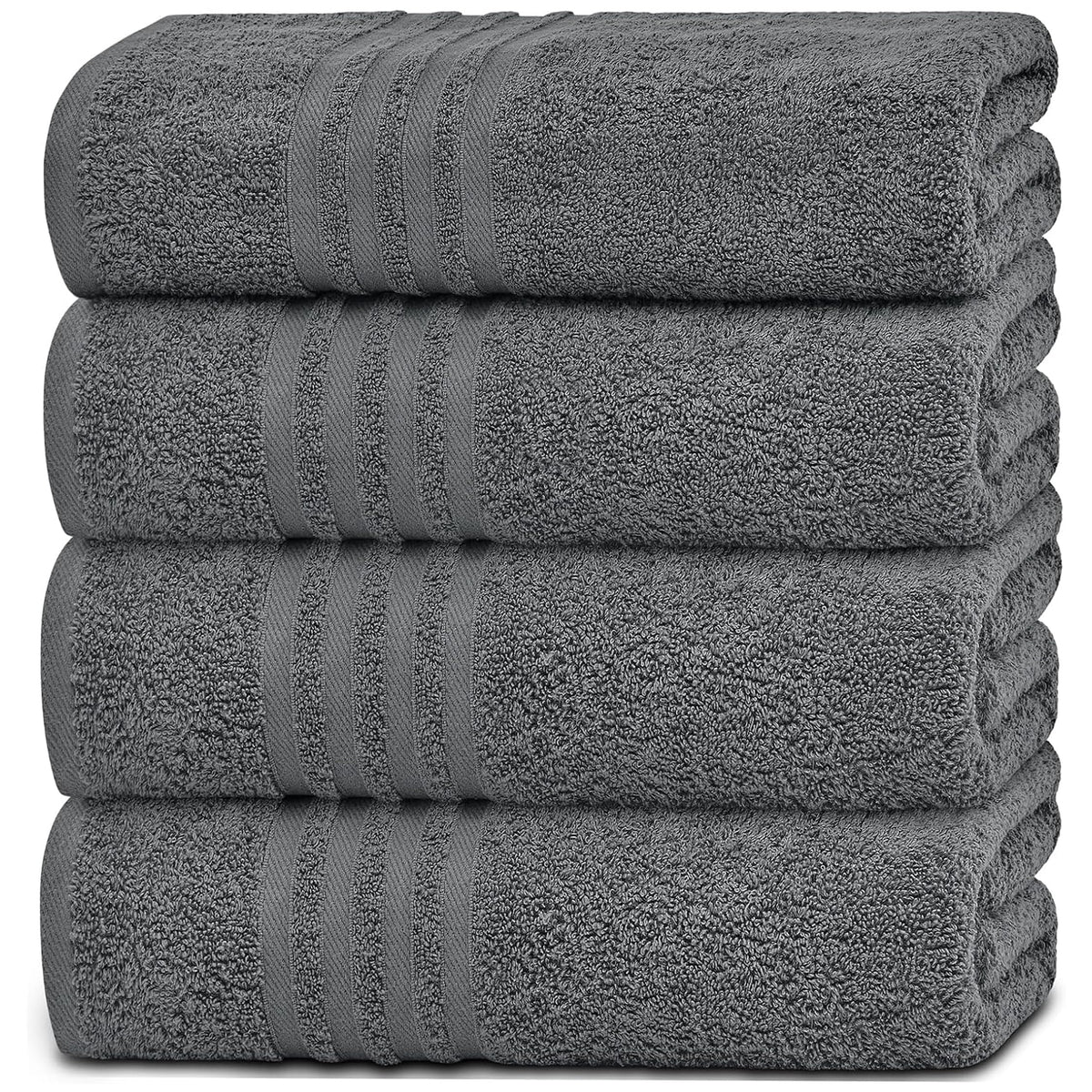 White Classic Wealuxe grey bath towel folded for soft everyday comfort