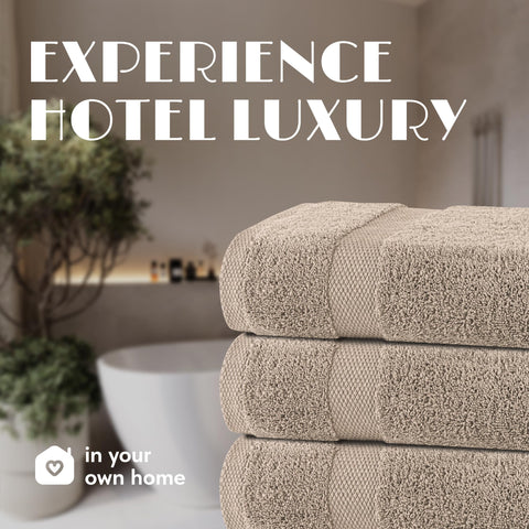 White Classic Wealuxe taupe towel on beach chair hints multi-purpose use and quick drying.