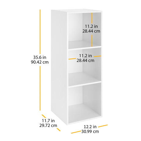 Whitmor 3 Cube Storage Organizer white cubes displayed for quick access and organization
