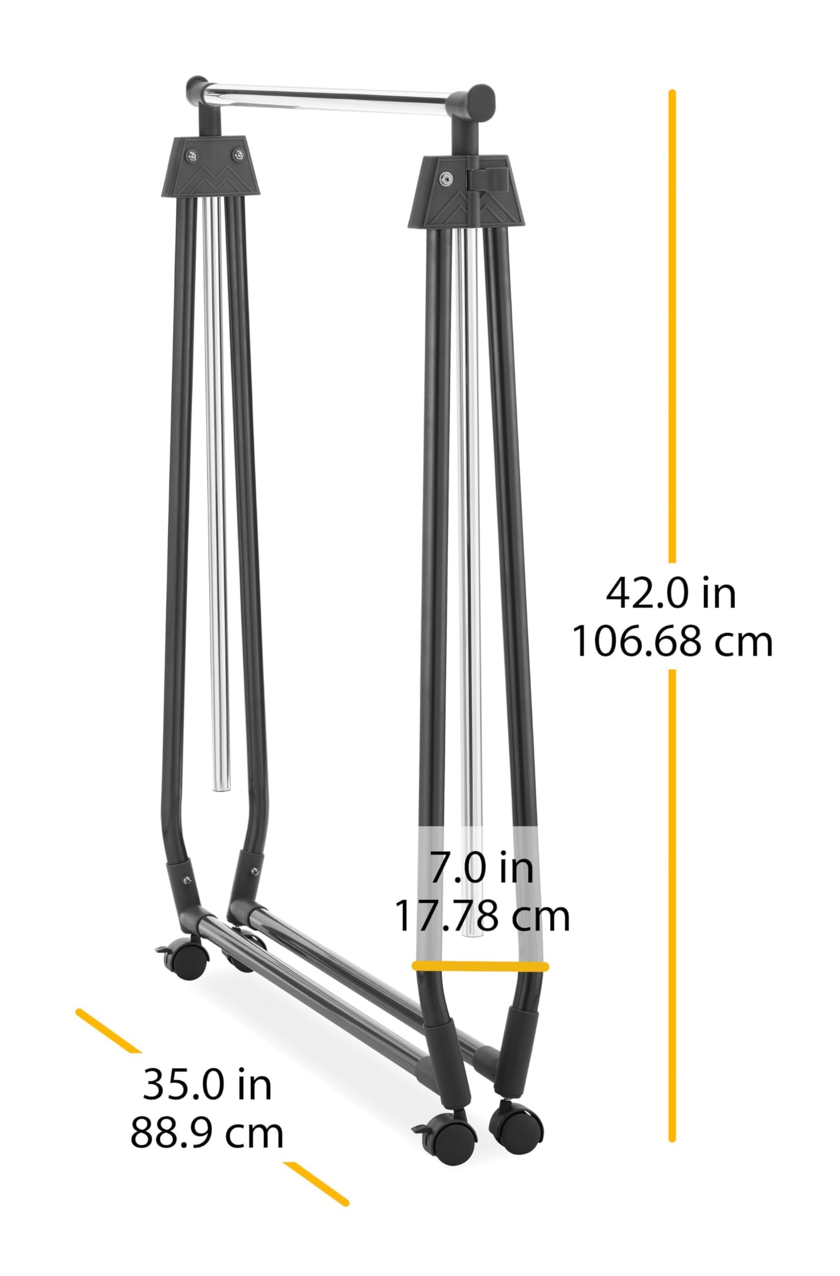 Whitmor adjustable-height garment rack for flexible hanging options.