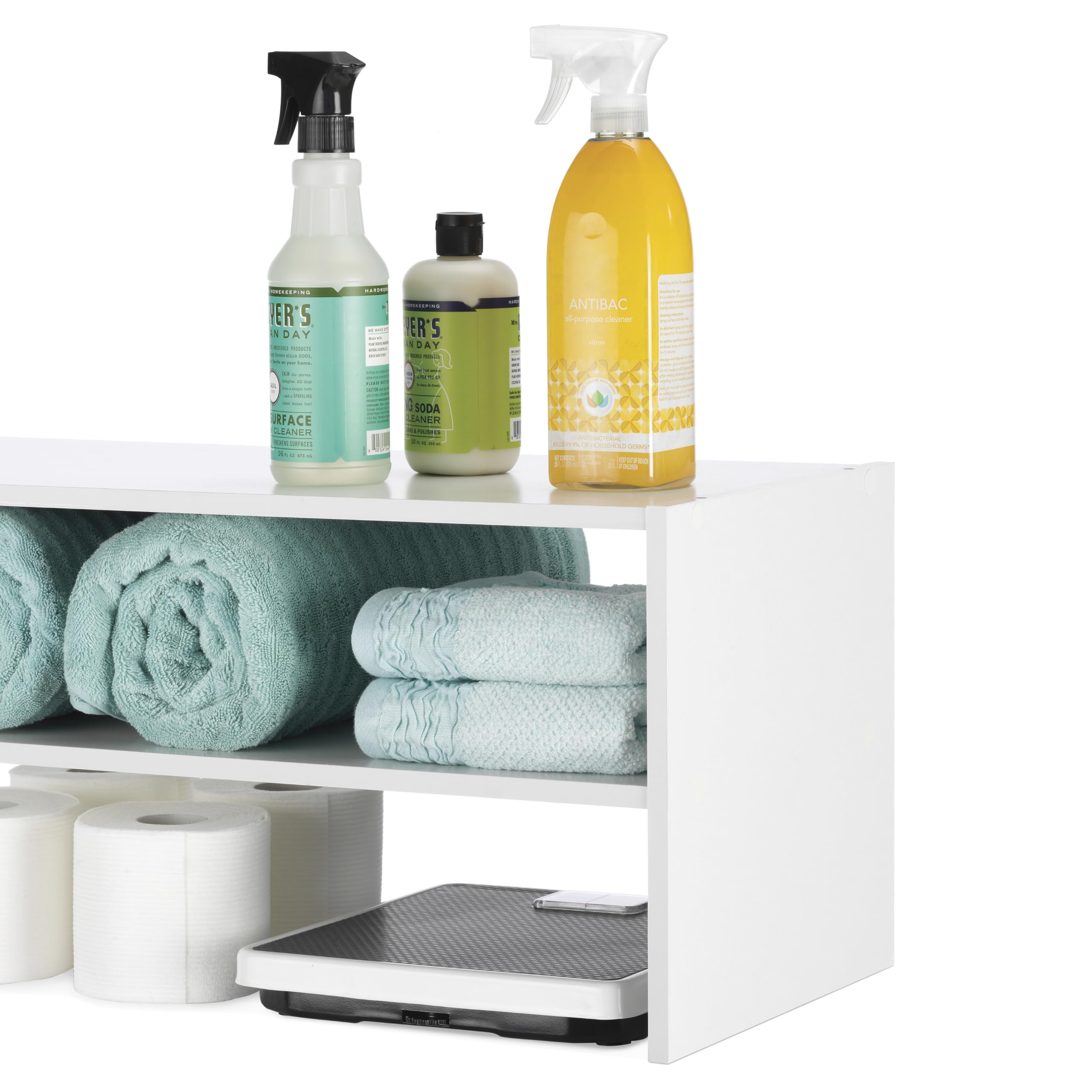 Whitmor entryway setup doubles as hallway organizer with style.