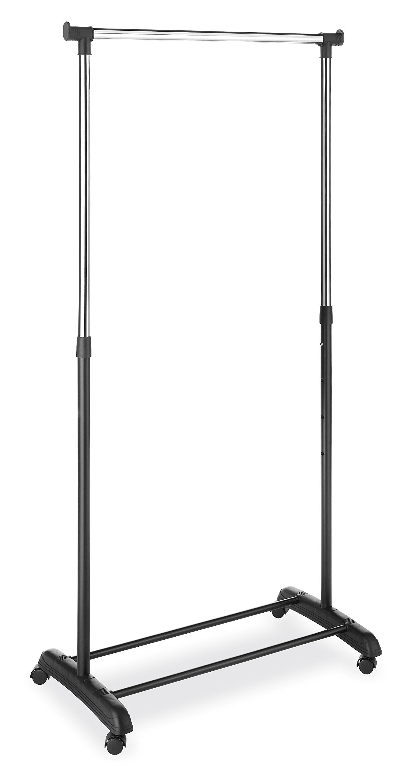 Whitmor garment rack assembled dimensions are 18.375 by 36.25 by 68 inches.