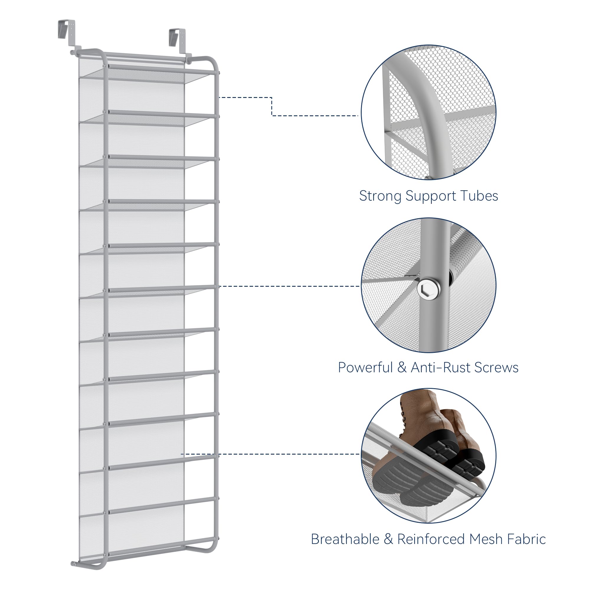 Whitmor door-hanging storage organizer ready for quick, tool-free assembly