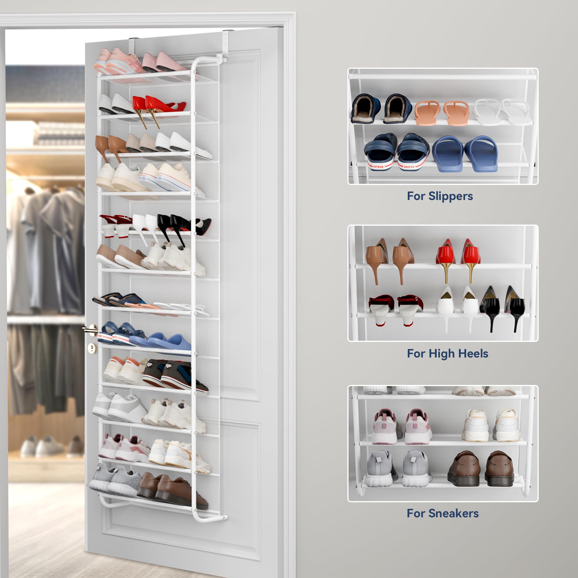 Whitmor versatile shelf for hats, scarves, and small items.
