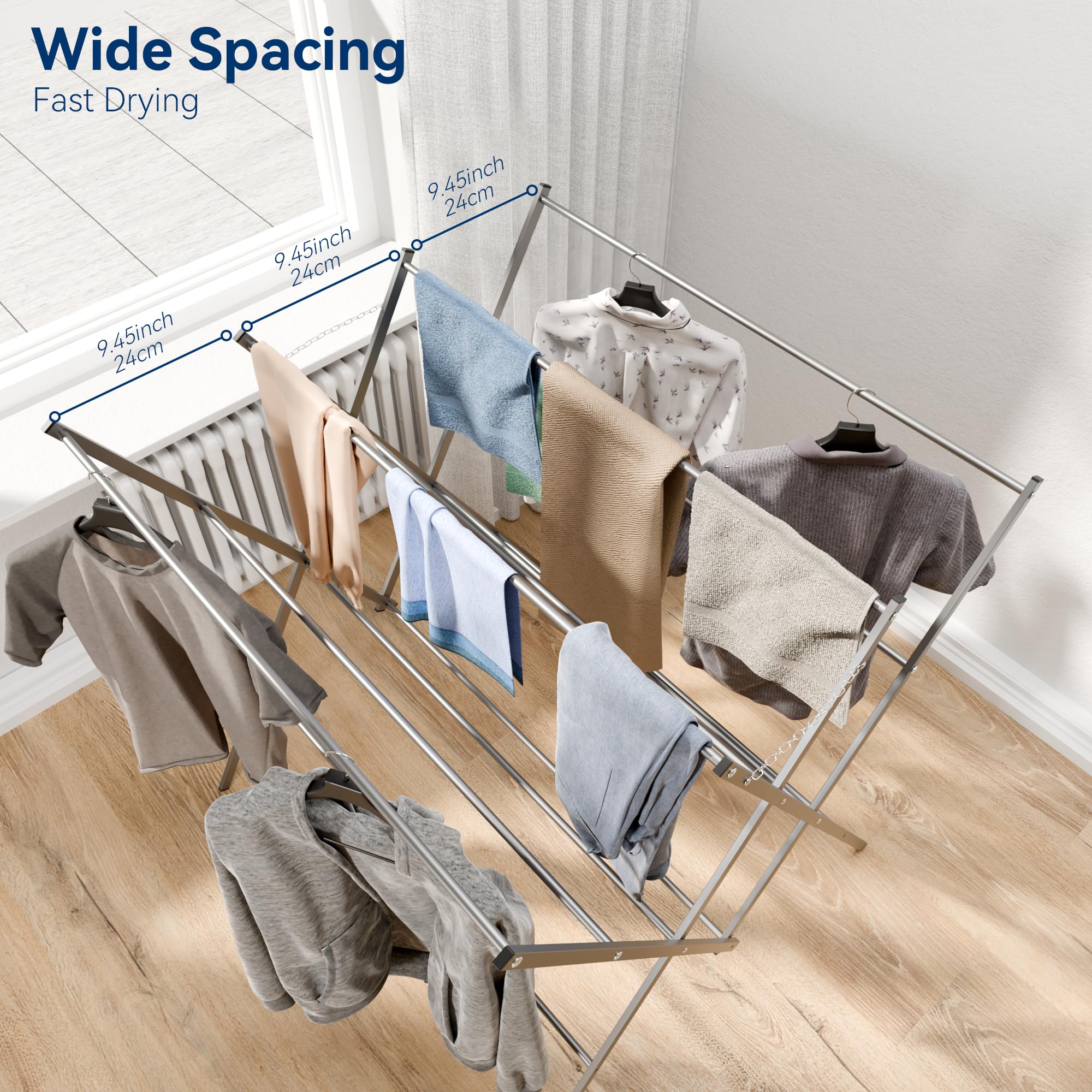 Whitmor folding design dries compactly, ideal for small spaces.