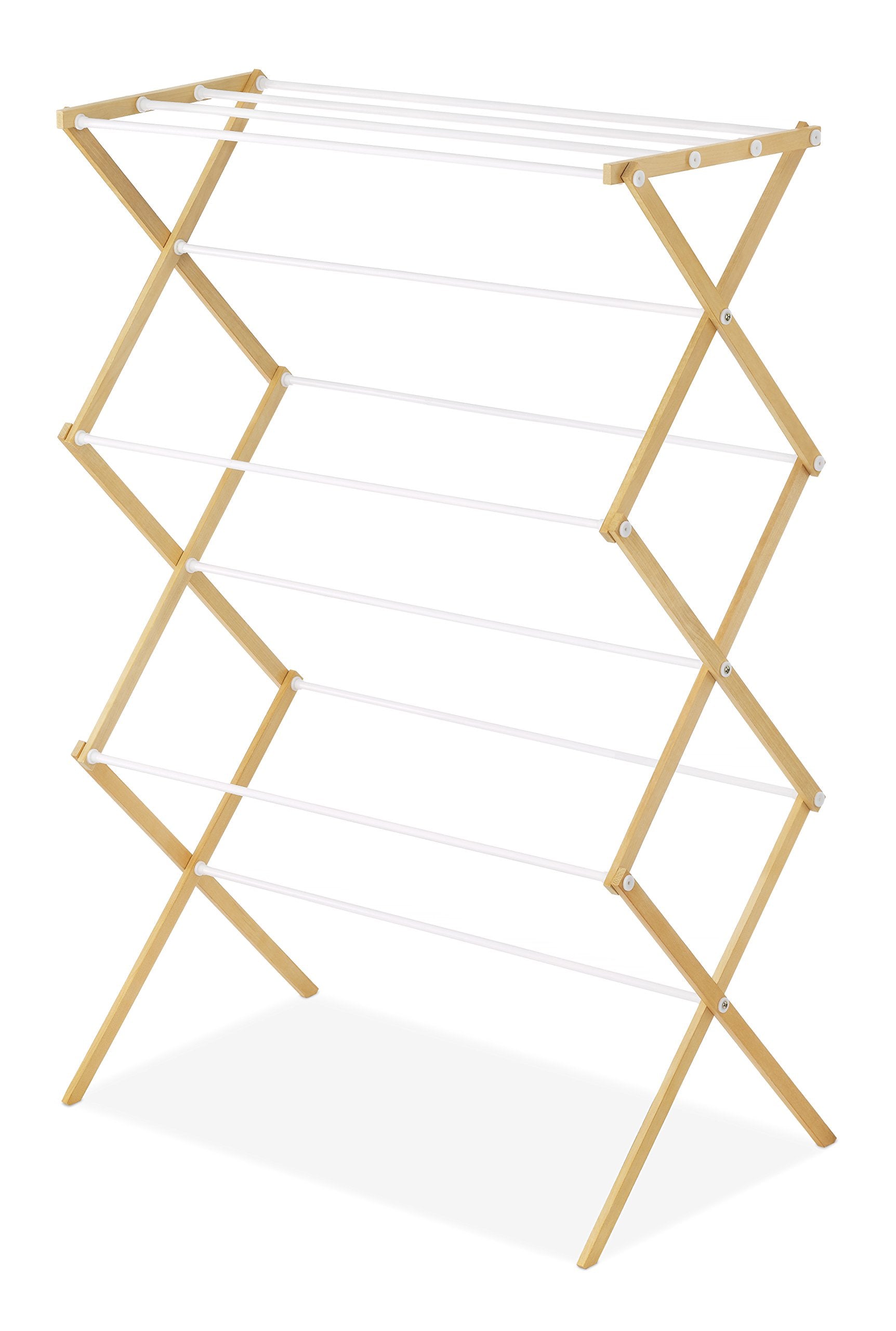 Whitmor wood drying rack suitable for indoor or outdoor laundry use