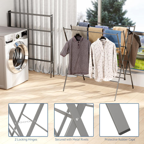 Whitmor non-slip feet protect floors while drying indoors or outdoors.