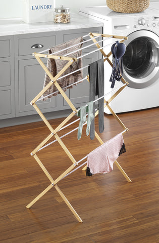 Whitmor wood rack top shelf for hanging or flat air drying