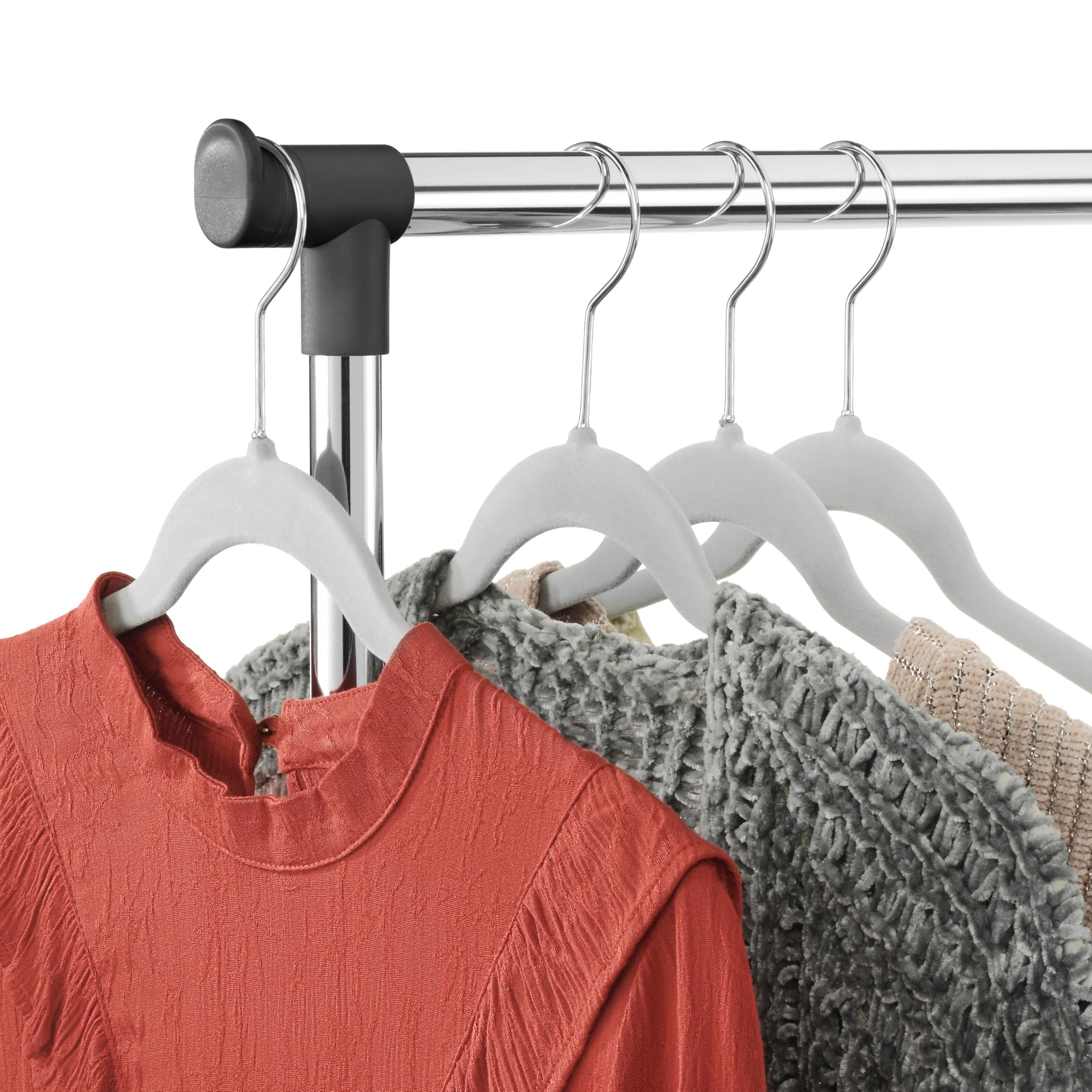 Whitmor easy-assembly garment rack with no-tools setup.