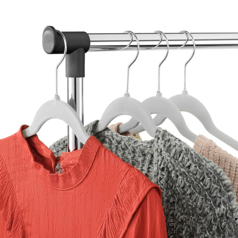 Whitmor easy-assembly garment rack with no-tools setup.