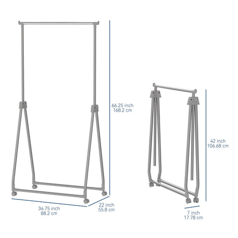 Whitmor easy-tool-free assembly garment rack for quick setup.