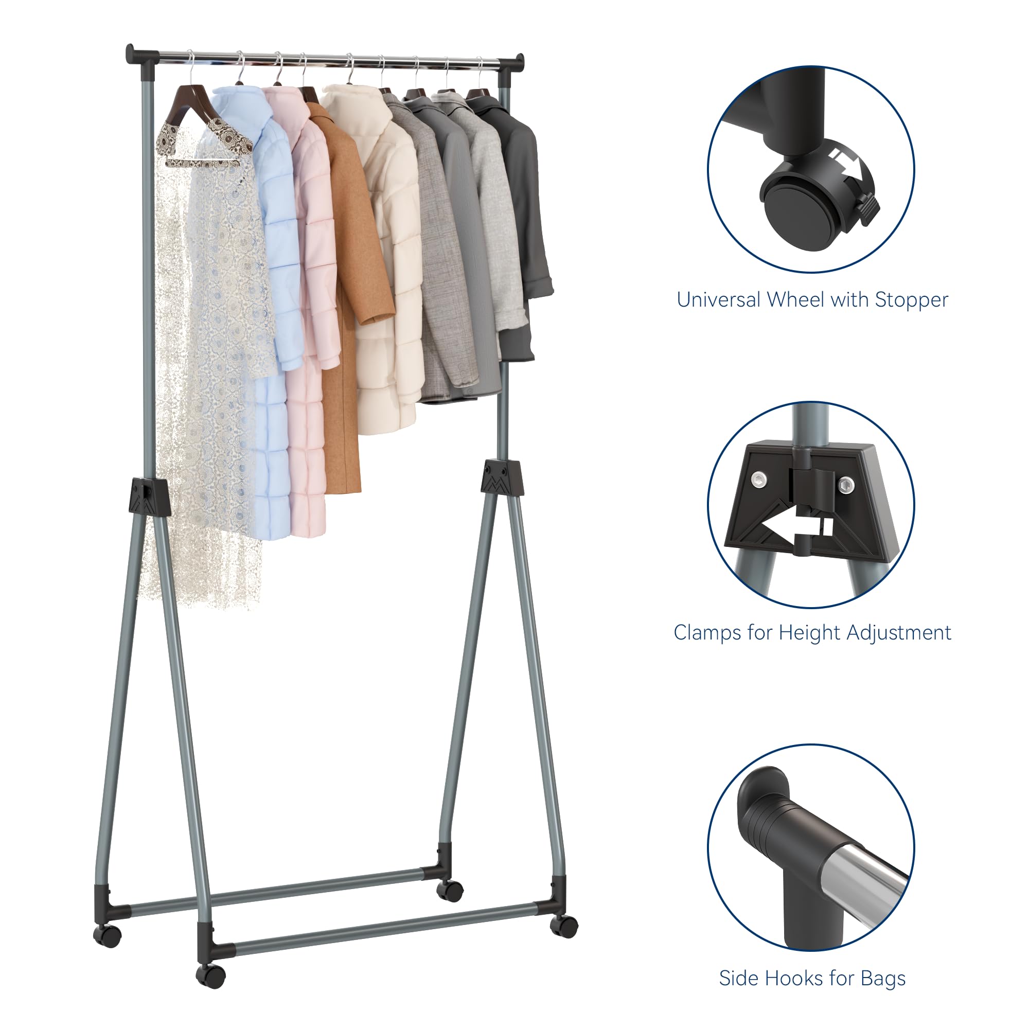 Whitmor home-office rack in silver and black complements decor.