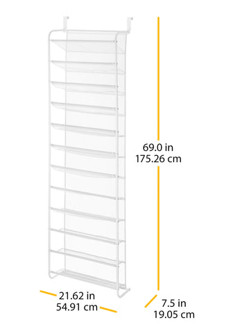 Whitmor metal and mesh back detail shows door-protecting, slip-resistant design.