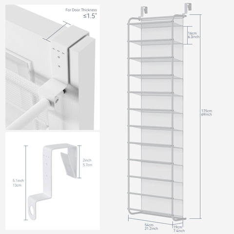 Whitmor metal frame with mesh back protects doors from scuffs and odors.