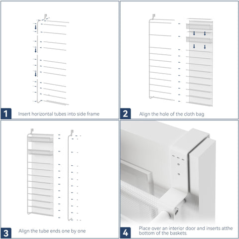 Whitmor over-the-door hooks show adjustable fit for different door sizes