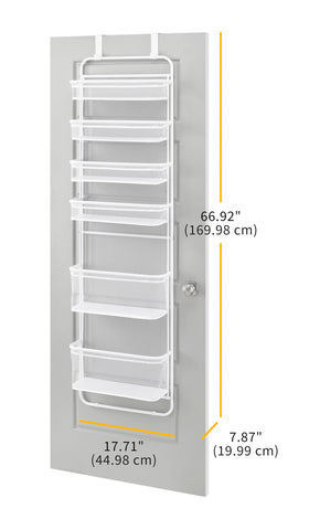 Whitmor bathroom edition over the door organizer keeps towels and beauty products organized.