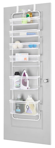 Whitmor door hooks fit most standard interior doors for easy setup.