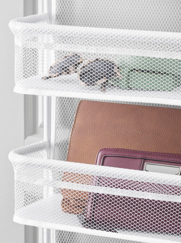 Whitmor six-shelf design enables see-through visibility for quick item checks.