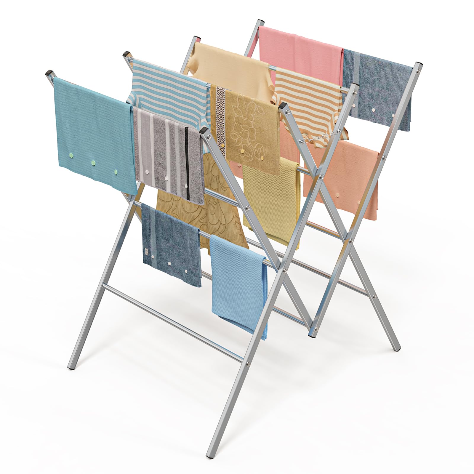 Whitmor oversized drying rack assembled showing spacious drying area