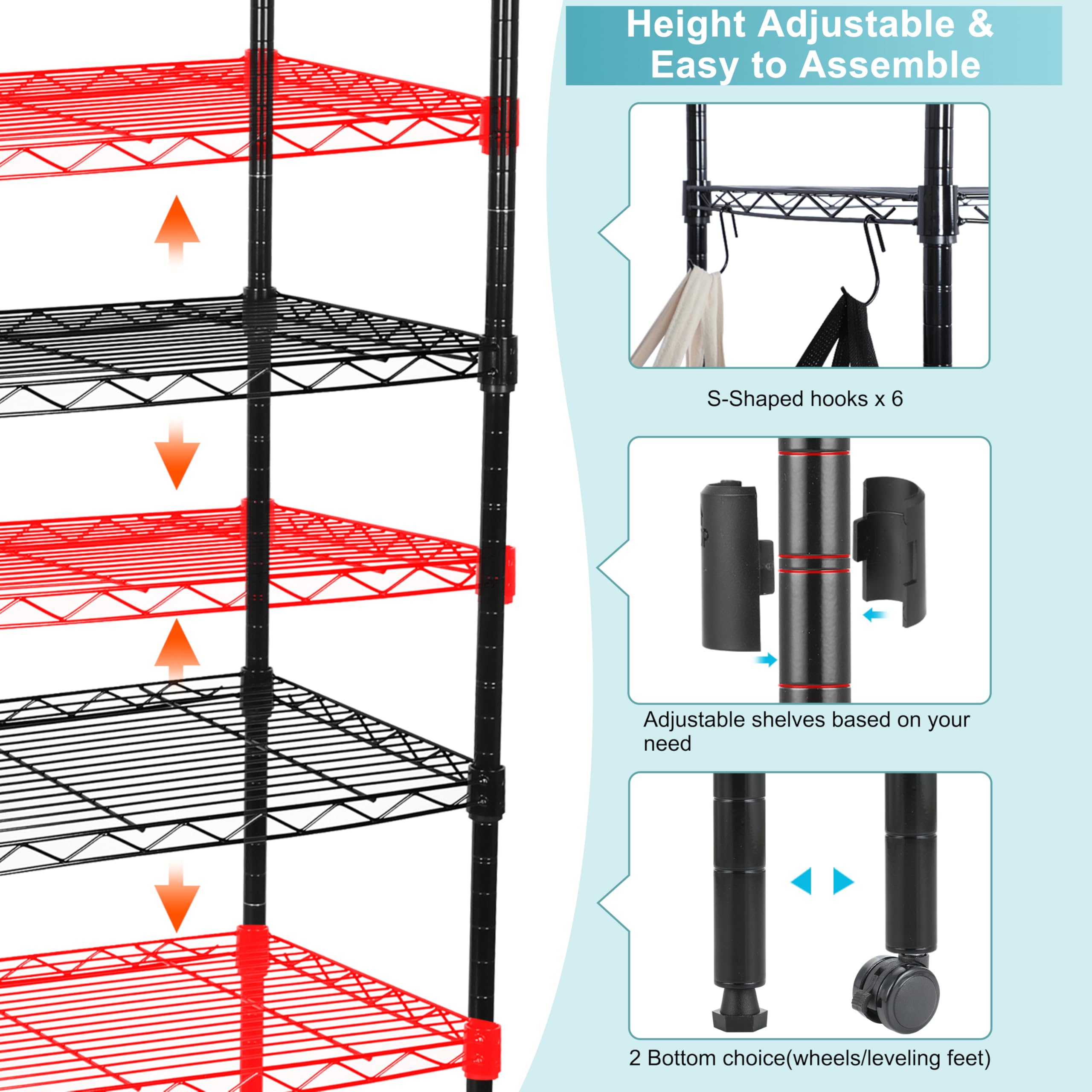Whitmor shelving unit in a garage corner organized