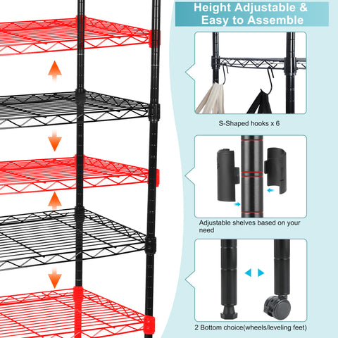 Whitmor shelving unit in a garage corner organized