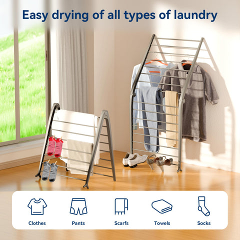 Whitmor Spacemaker folding-drying-rack collapsible for slim storage in a linen closet