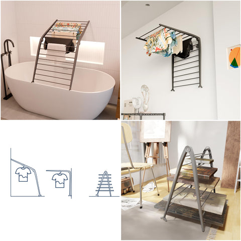 Whitmor Spacemaker folding-drying-rack no-tools assembly for quick setup