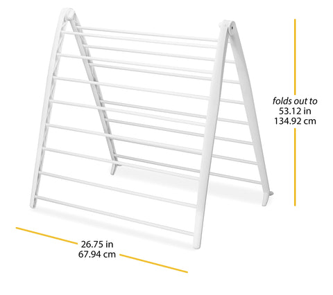 Whitmor Spacemaker rack placed over a tub for efficient air-drying.