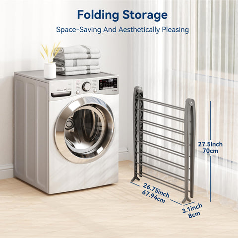 Whitmor Spacemaker folding-drying-rack rust-resistant tubes support steady air drying