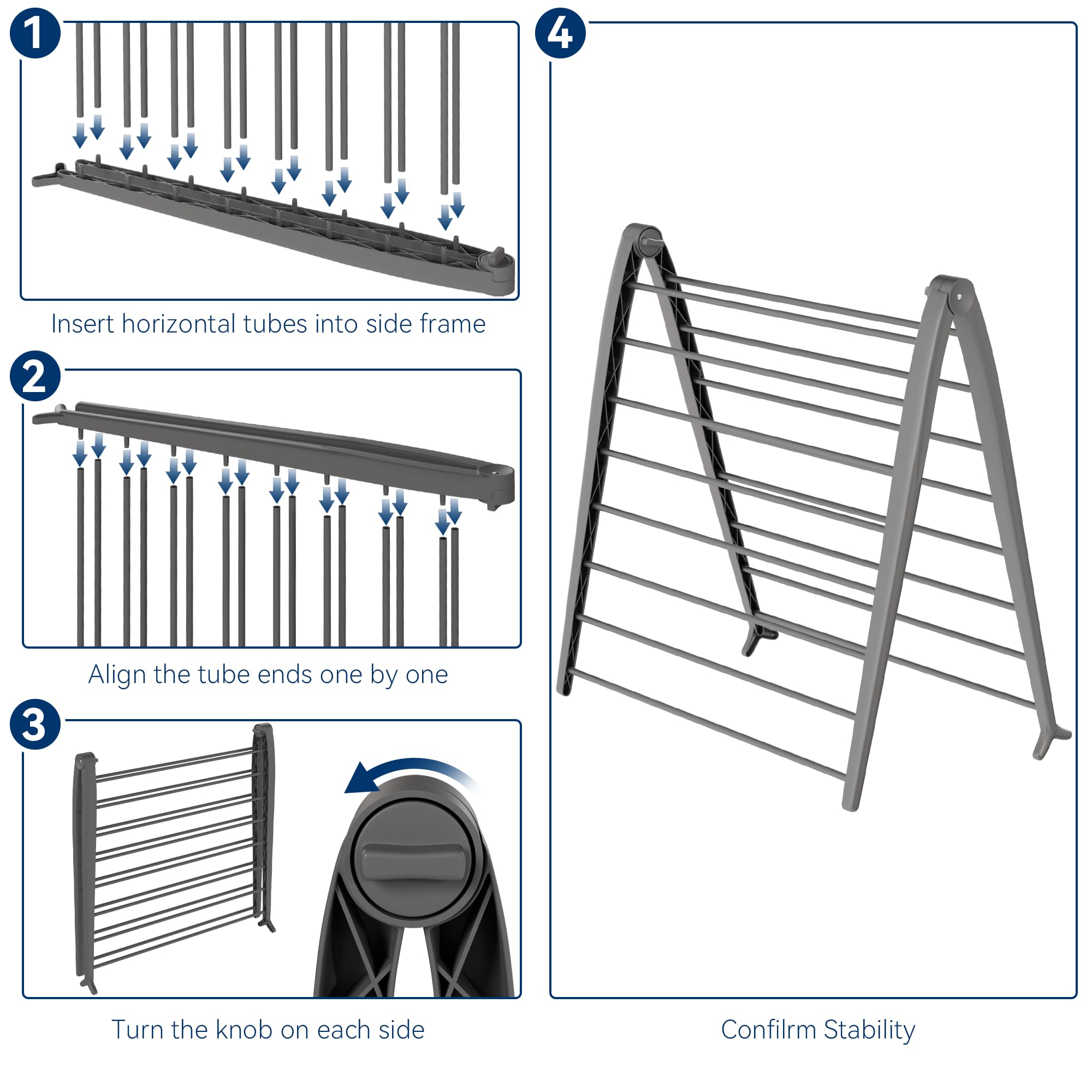 Whitmor Spacemaker folding-drying-rack tall design accommodates large items during air drying