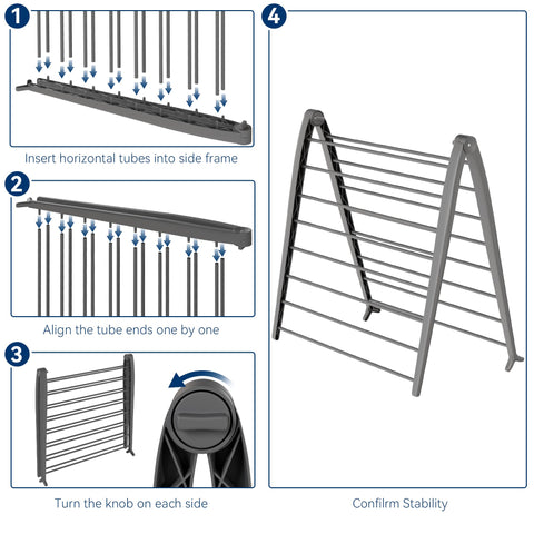 Whitmor Spacemaker folding-drying-rack tall design accommodates large items during air drying
