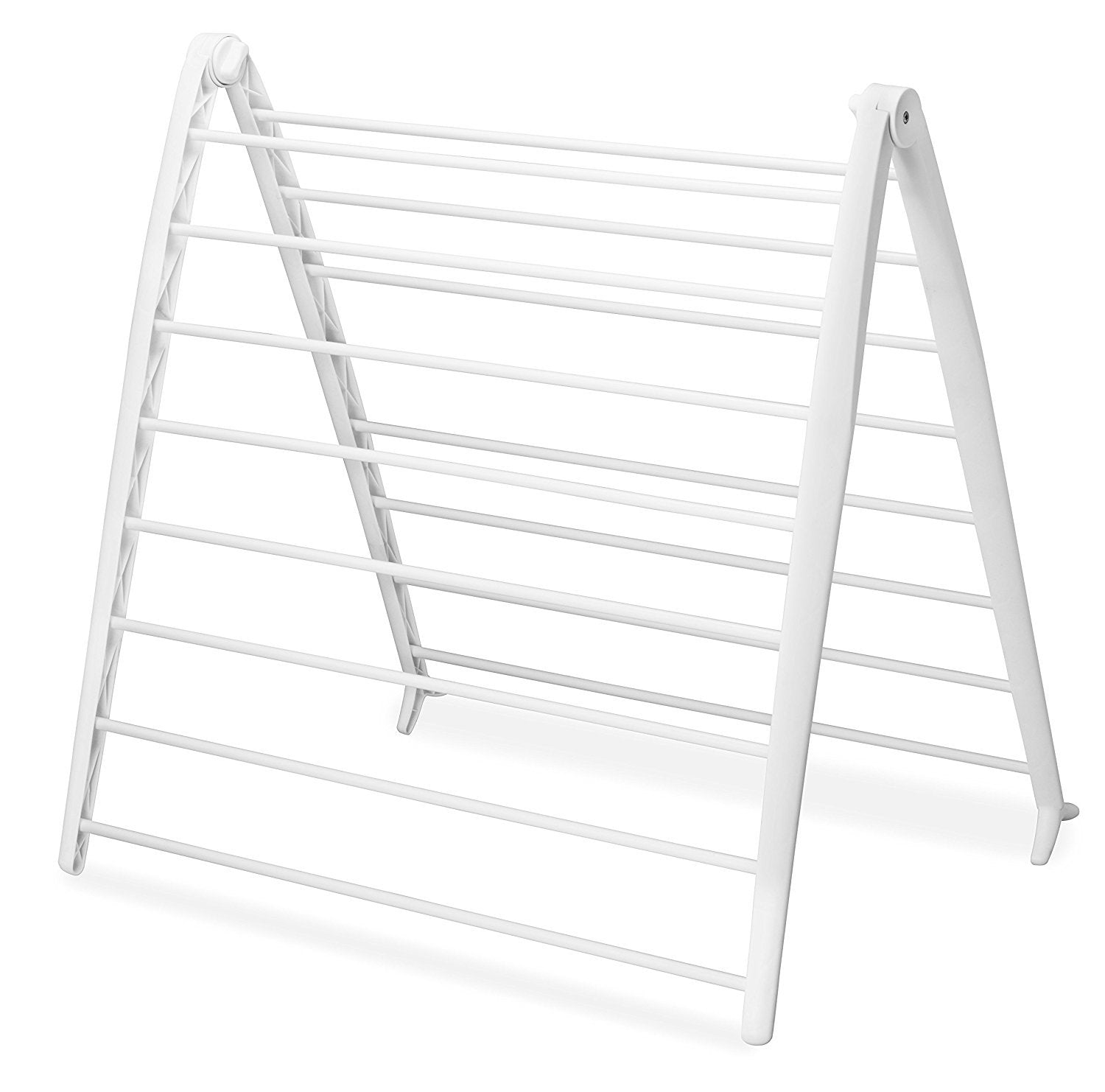 Whitmor Spacemaker folding drying rack during assembly for quick setup.