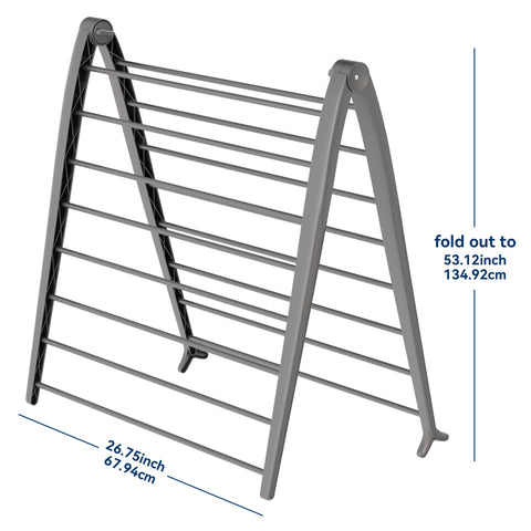 Whitmor Spacemaker folding-drying-rack teepee setup over sink keeps clutter away