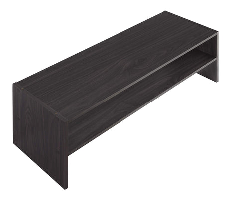 Whitmor Stackable Shoe Shelf espresso finish complements modern decor.