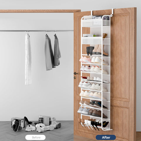 Whitmor white finish complements various decors while organizing closet essentials
