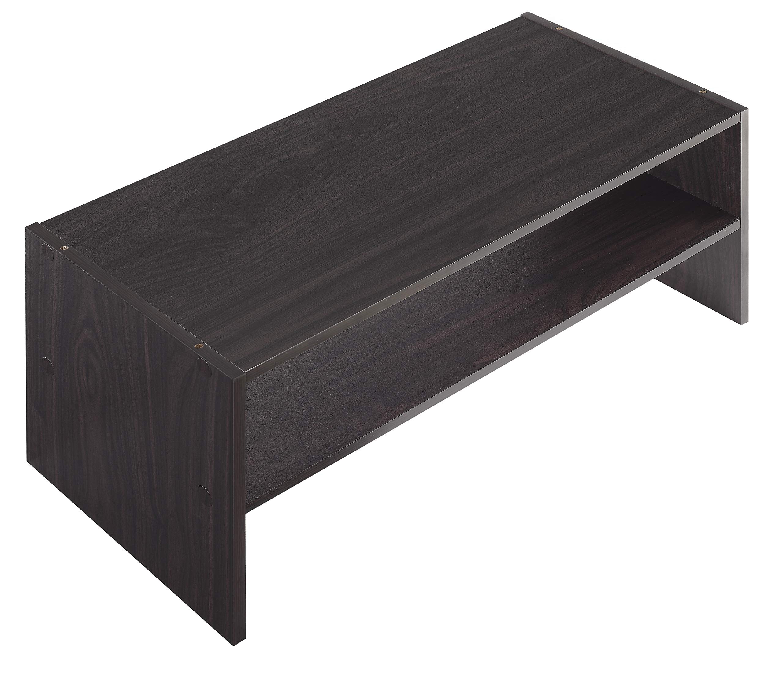 Whitmor wood stackable 2-shelf shoe rack closet use in bedrooms or dorms.