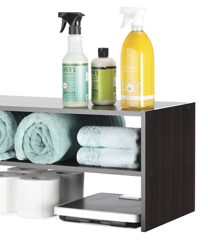 Whitmor wood stackable 2-shelf shoe rack dimensions show compact footprint.